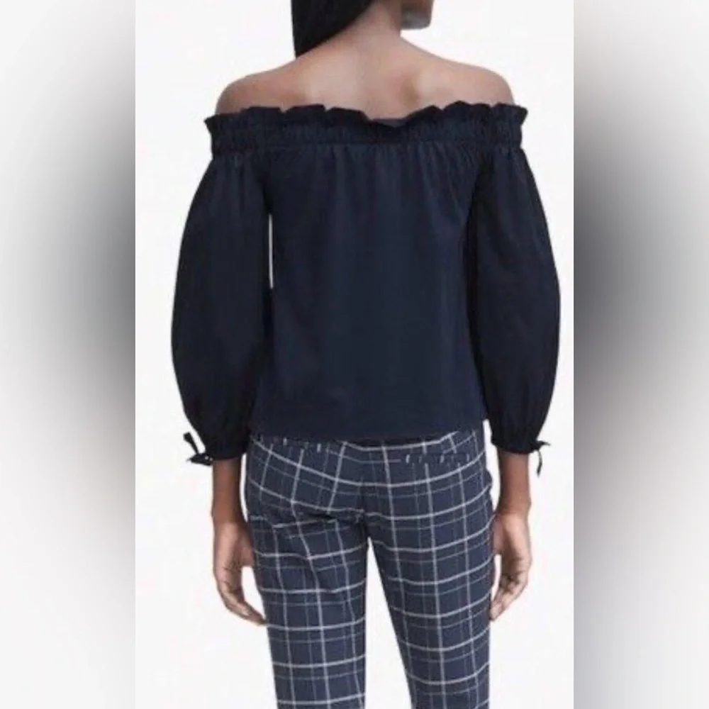 Banana Republic‎ Navy Blue Off-Shoulder Blouse Size XS